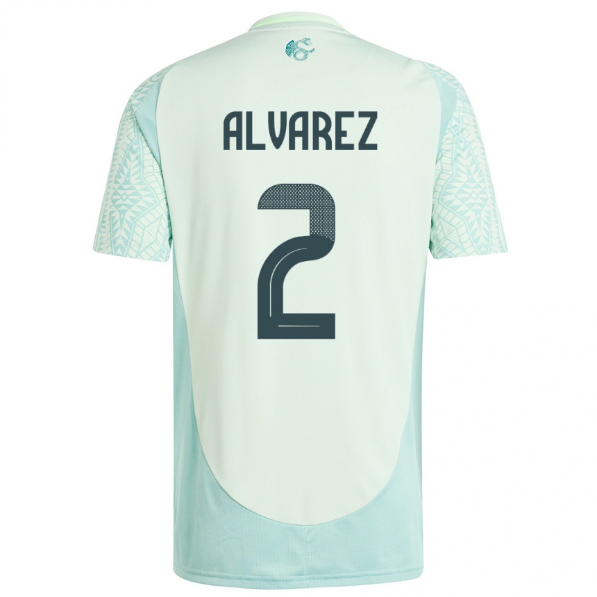 Men Football Mexico Kevin Alvarez #2 Linen Green Away Jersey 24-26 T-Shirt Australia