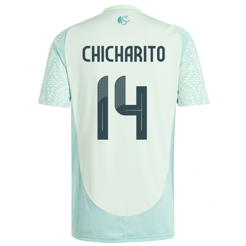 Men Football Mexico Chicharito #14 Linen Green Away Jersey 24-26 T-Shirt Australia