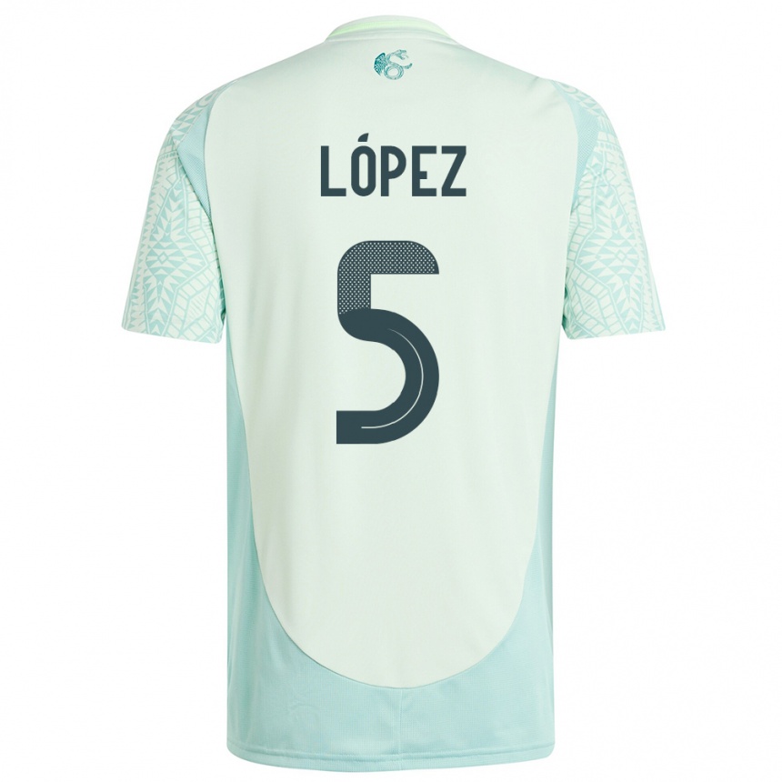 Men Football Mexico Jimena Lopez #5 Linen Green Away Jersey 24-26 T-Shirt Australia