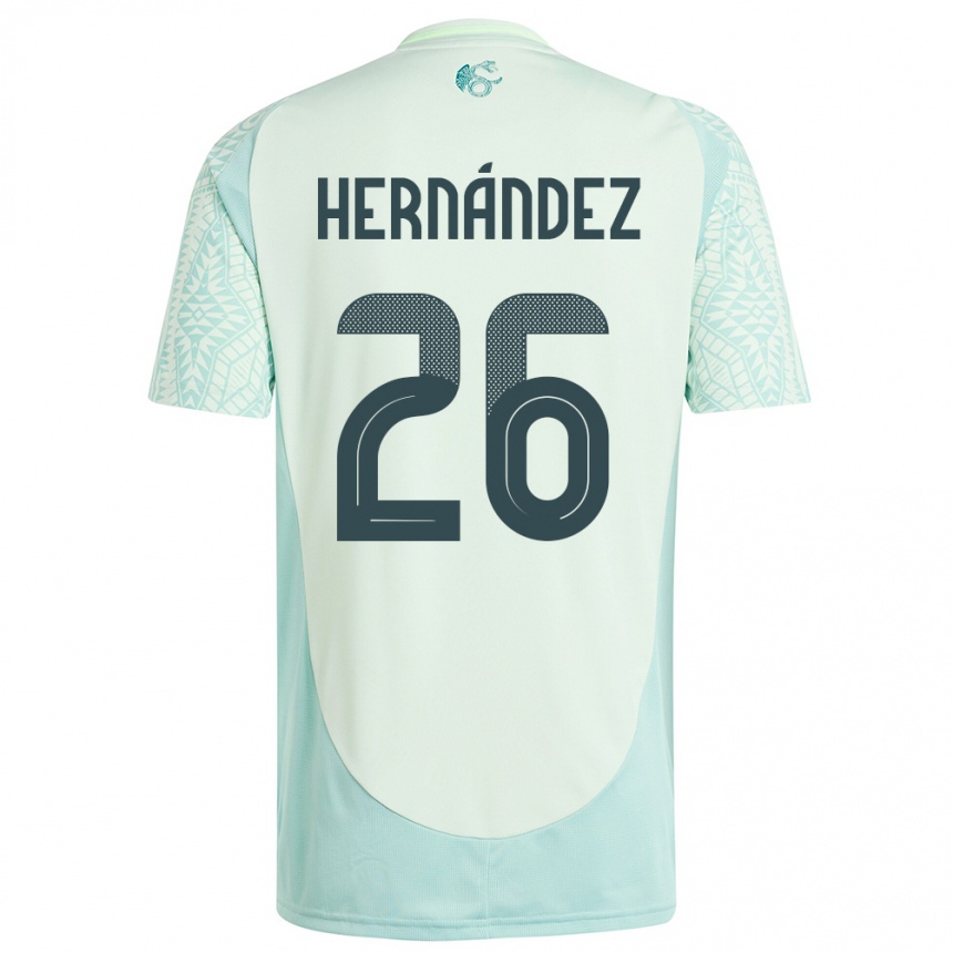 Men Football Mexico Nicolette Hernandez #26 Linen Green Away Jersey 24-26 T-Shirt Australia