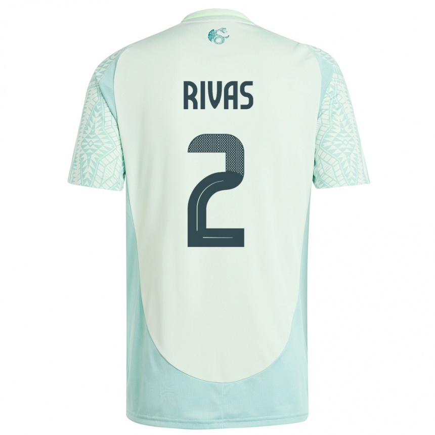 Men Football Mexico Jesus Rivas #2 Linen Green Away Jersey 24-26 T-Shirt Australia