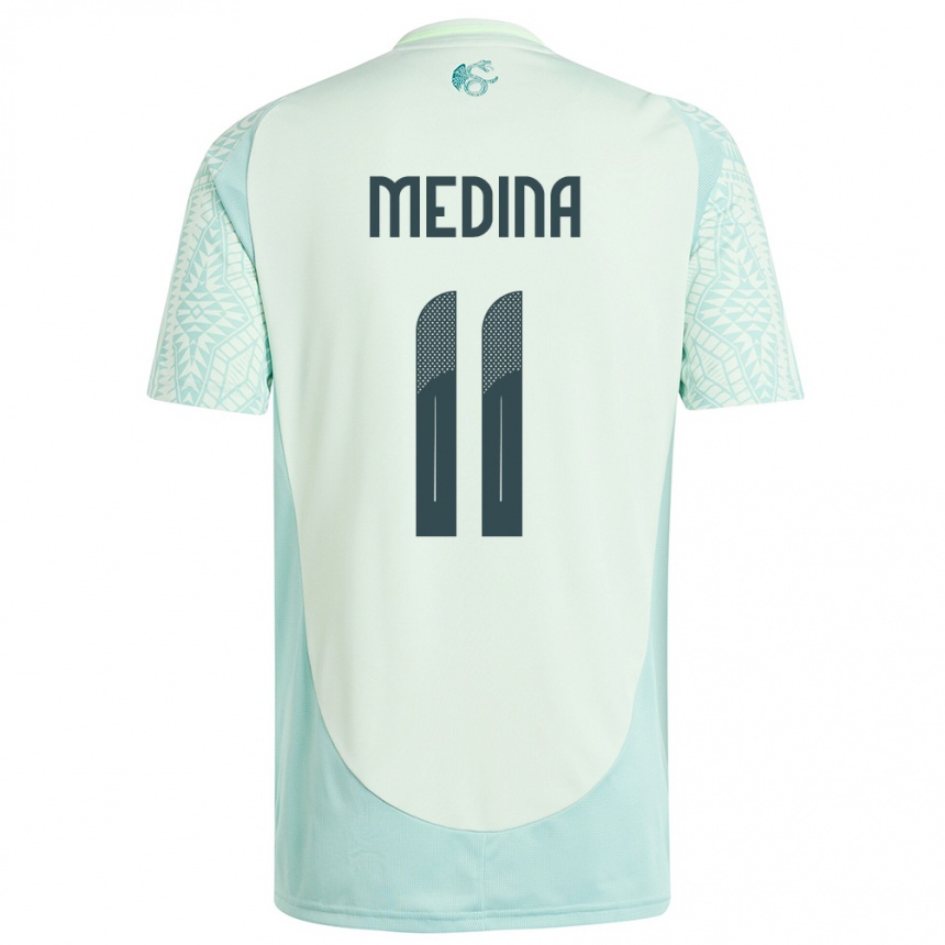 Men Football Mexico Diego Medina #11 Linen Green Away Jersey 24-26 T-Shirt Australia