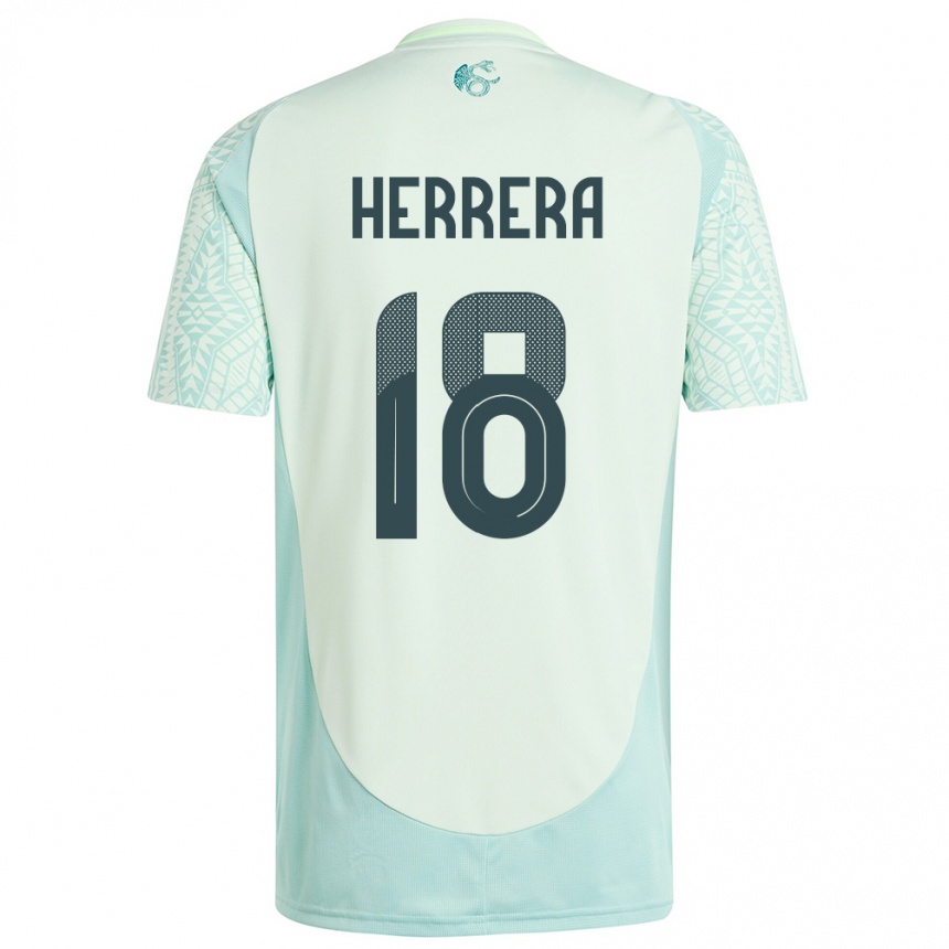 Men Football Mexico Ozziel Herrera #18 Linen Green Away Jersey 24-26 T-Shirt Australia