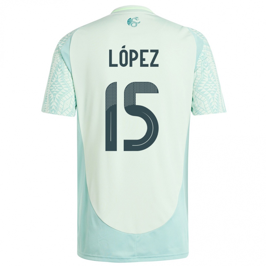 Men Football Mexico Everardo Lopez #15 Linen Green Away Jersey 24-26 T-Shirt Australia