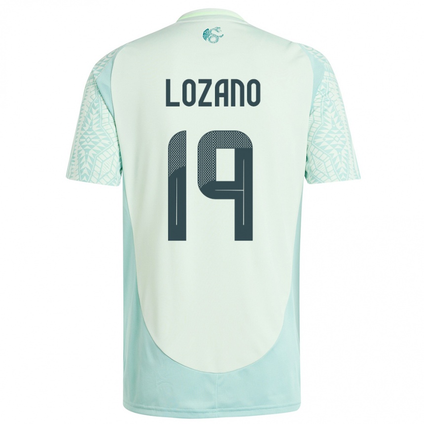 Men Football Mexico Esteban Lozano #19 Linen Green Away Jersey 24-26 T-Shirt Australia