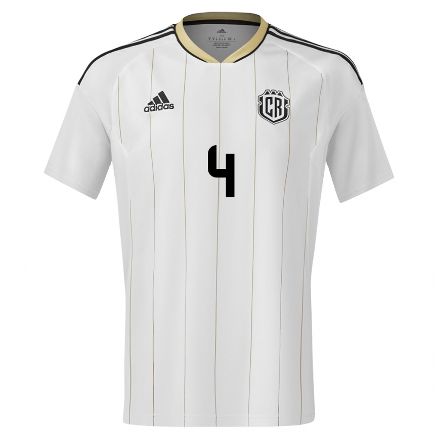 Men Football Costa Rica Keysher Fuller #4 White Away Jersey 24-26 T-Shirt Australia