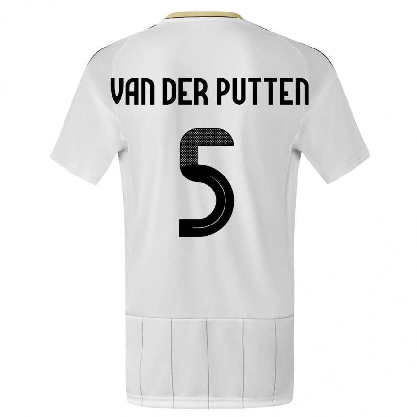 Men Football Costa Rica Santiago Van Der Putten #5 White Away Jersey 24-26 T-Shirt Australia