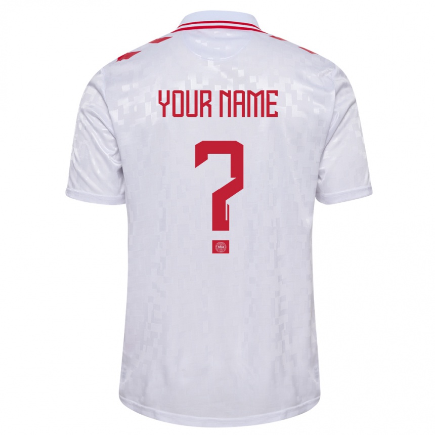 Men Football Denmark Your Name #0 White Away Jersey 24-26 T-Shirt Australia