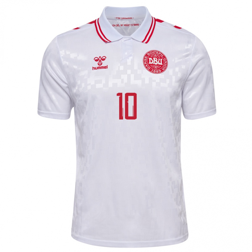 Men Football Denmark Amalie Vangsgaard #10 White Away Jersey 24-26 T-Shirt Australia