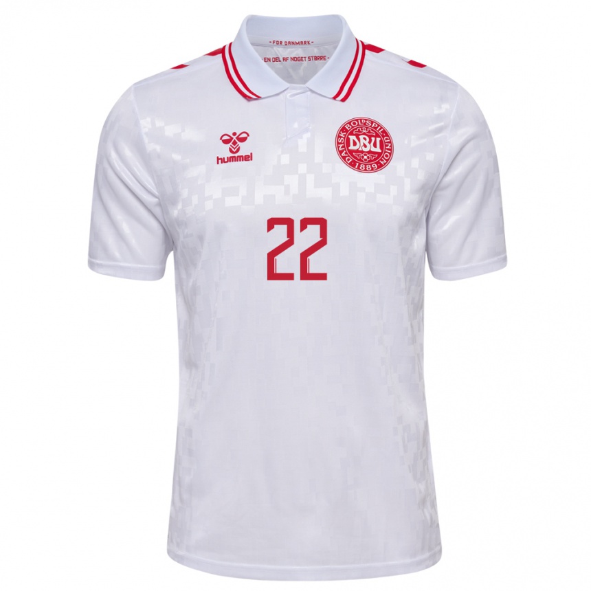 Men Football Denmark Maja Bay Ostergaard #22 White Away Jersey 24-26 T-Shirt Australia