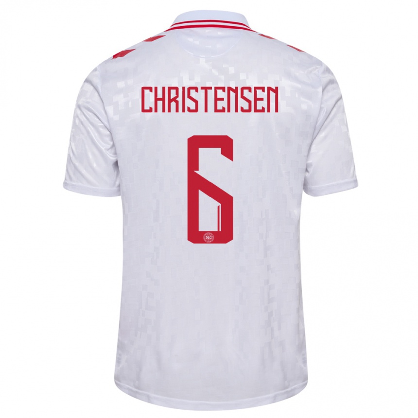 Men Football Denmark Andreas Christensen #6 White Away Jersey 24-26 T-Shirt Australia