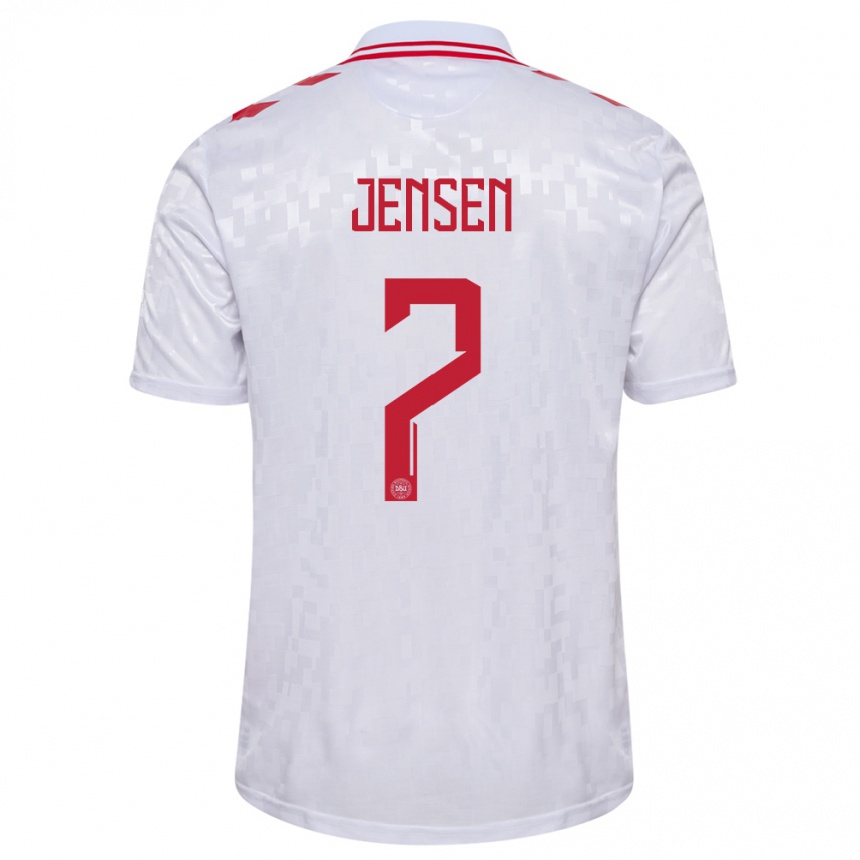 Men Football Denmark Mathias Jensen #7 White Away Jersey 24-26 T-Shirt Australia