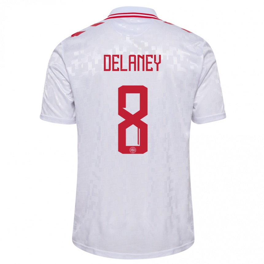 Men Football Denmark Thomas Delaney #8 White Away Jersey 24-26 T-Shirt Australia