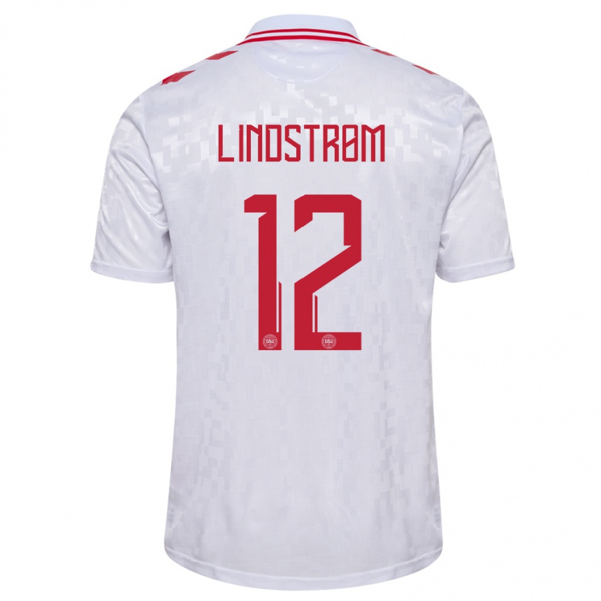 Men Football Denmark Jesper Lindstrom #12 White Away Jersey 24-26 T-Shirt Australia