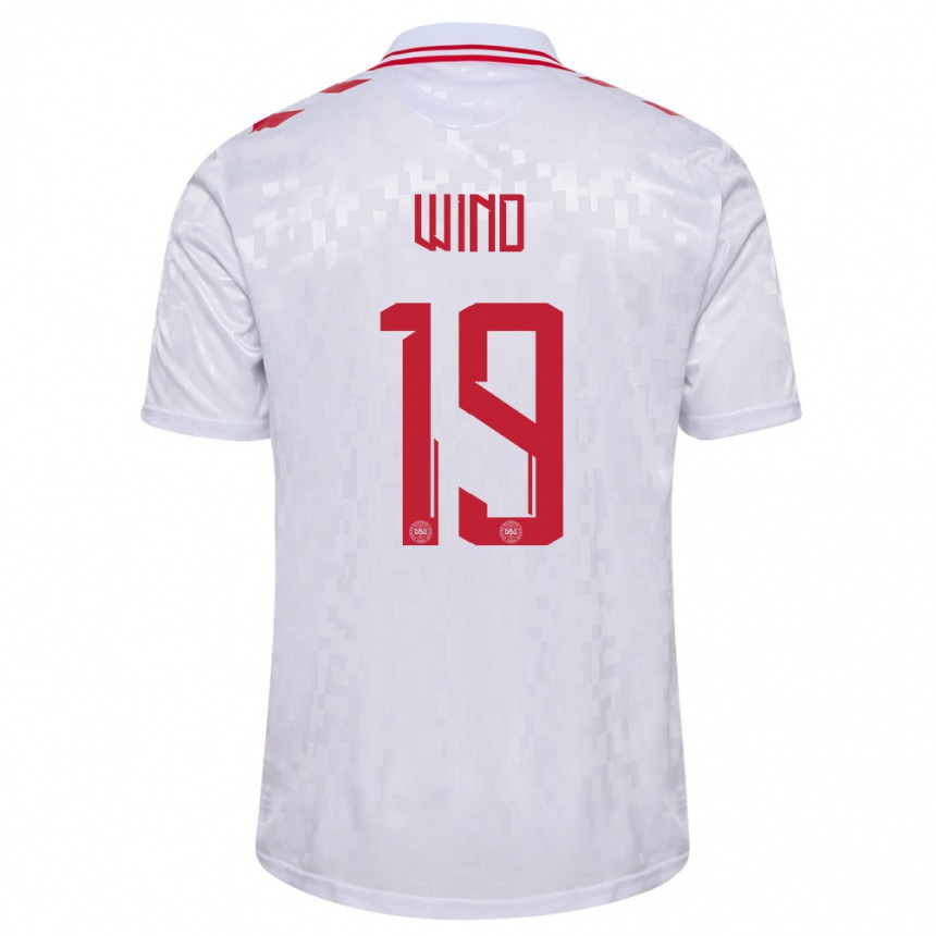 Men Football Denmark Jonas Wind #19 White Away Jersey 24-26 T-Shirt Australia