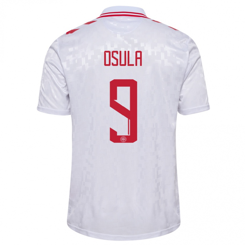 Men Football Denmark William Osula #9 White Away Jersey 24-26 T-Shirt Australia