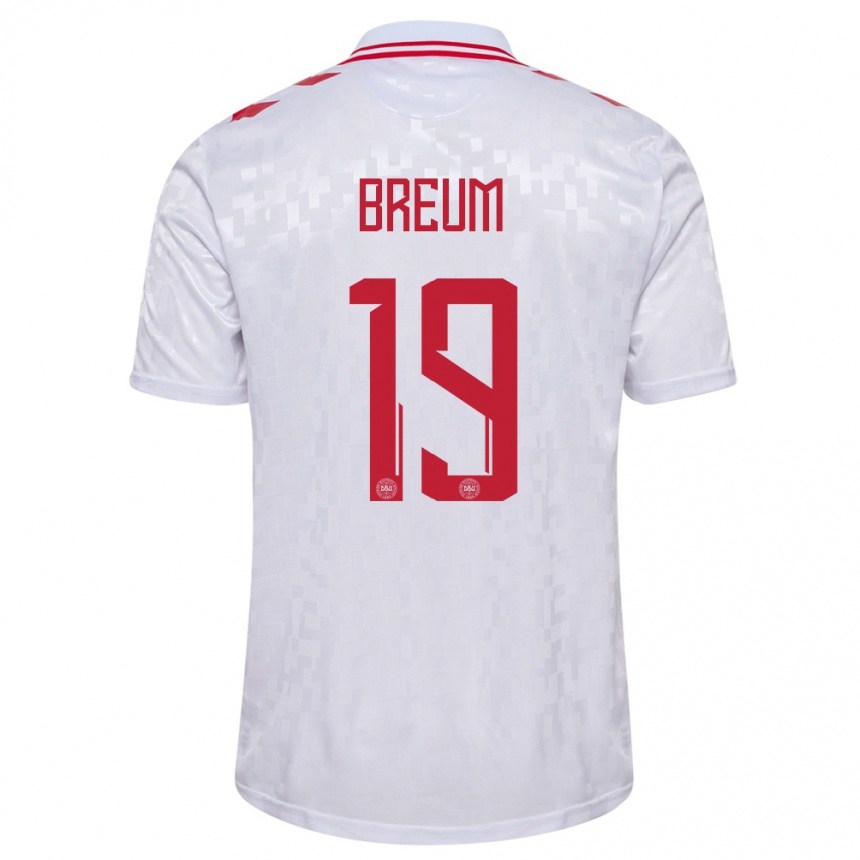 Men Football Denmark Jakob Breum #19 White Away Jersey 24-26 T-Shirt Australia