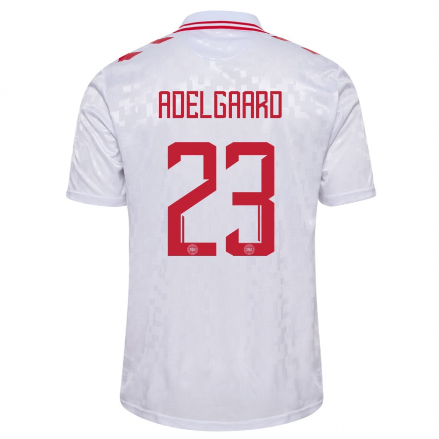 Men Football Denmark Aske Adelgaard #23 White Away Jersey 24-26 T-Shirt Australia