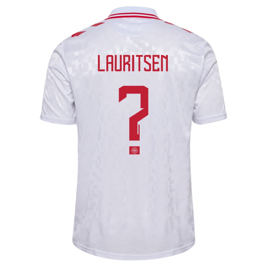 Men Football Denmark Mads Lauritsen #0 White Away Jersey 24-26 T-Shirt Australia