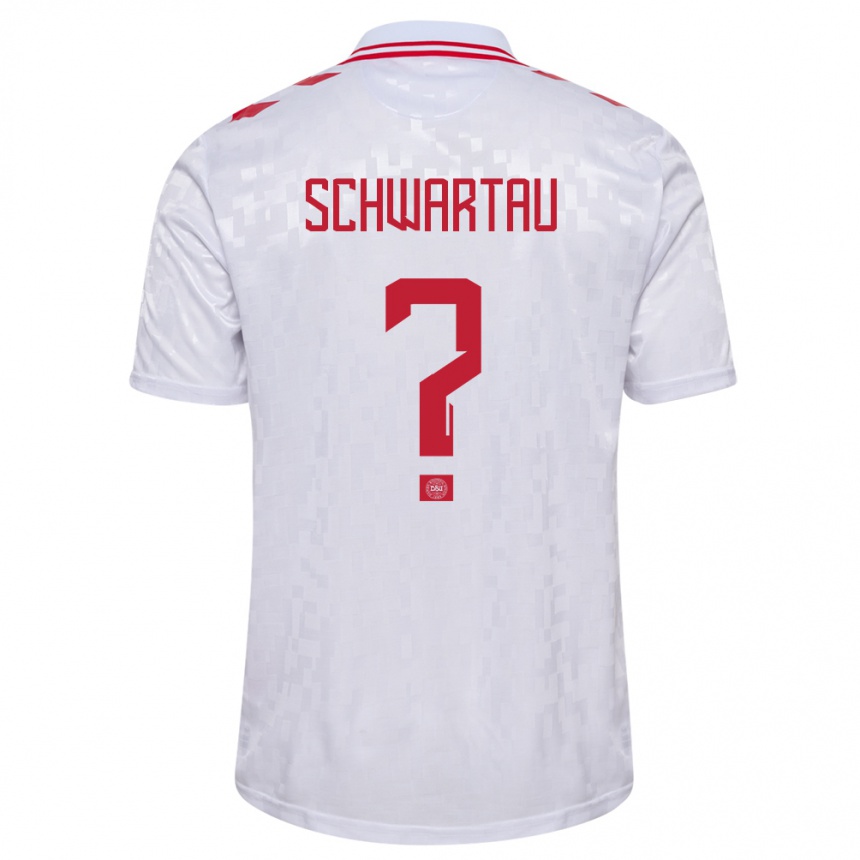 Men Football Denmark Oscar Schwartau #0 White Away Jersey 24-26 T-Shirt Australia