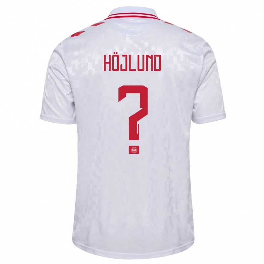 Men Football Denmark Oscar Höjlund #0 White Away Jersey 24-26 T-Shirt Australia