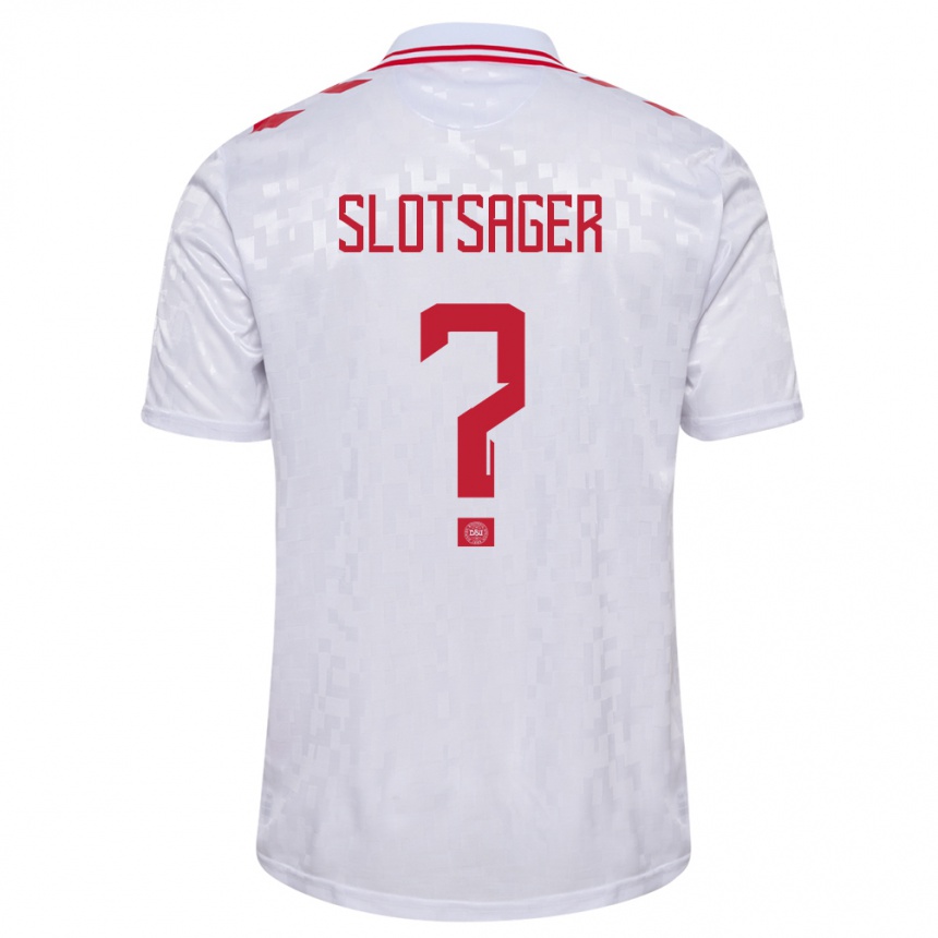 Men Football Denmark Tobias Slotsager #0 White Away Jersey 24-26 T-Shirt Australia