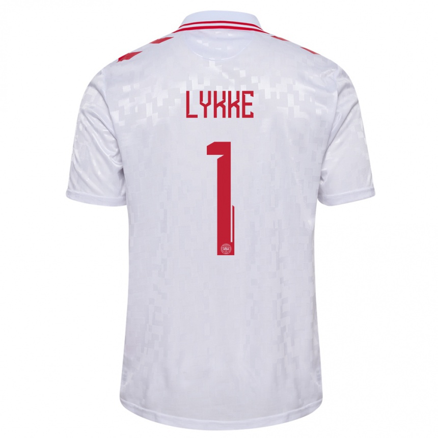 Men Football Denmark William Lykke #1 White Away Jersey 24-26 T-Shirt Australia