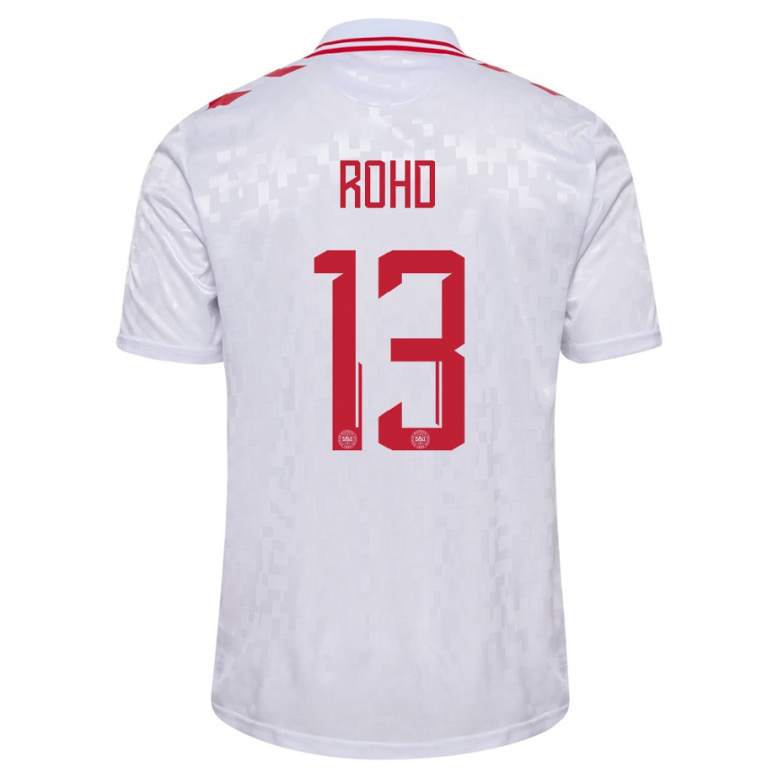 Men Football Denmark Emil Rohd #13 White Away Jersey 24-26 T-Shirt Australia