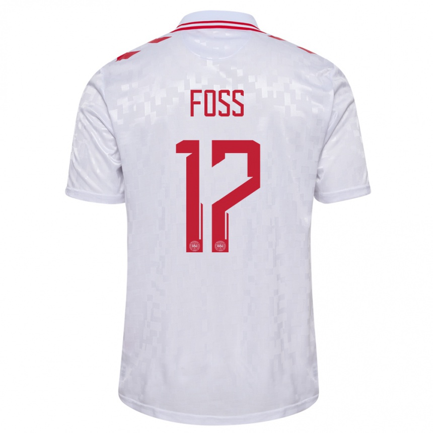 Men Football Denmark Jonathan Foss #17 White Away Jersey 24-26 T-Shirt Australia