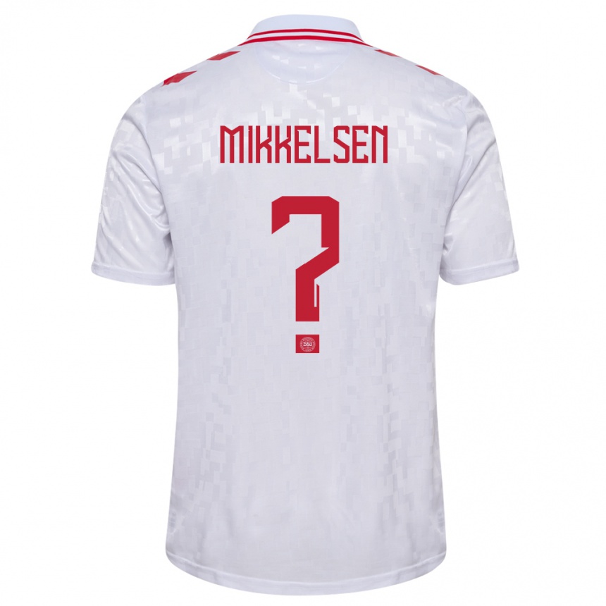 Men Football Denmark Sebastian Mikkelsen #0 White Away Jersey 24-26 T-Shirt Australia