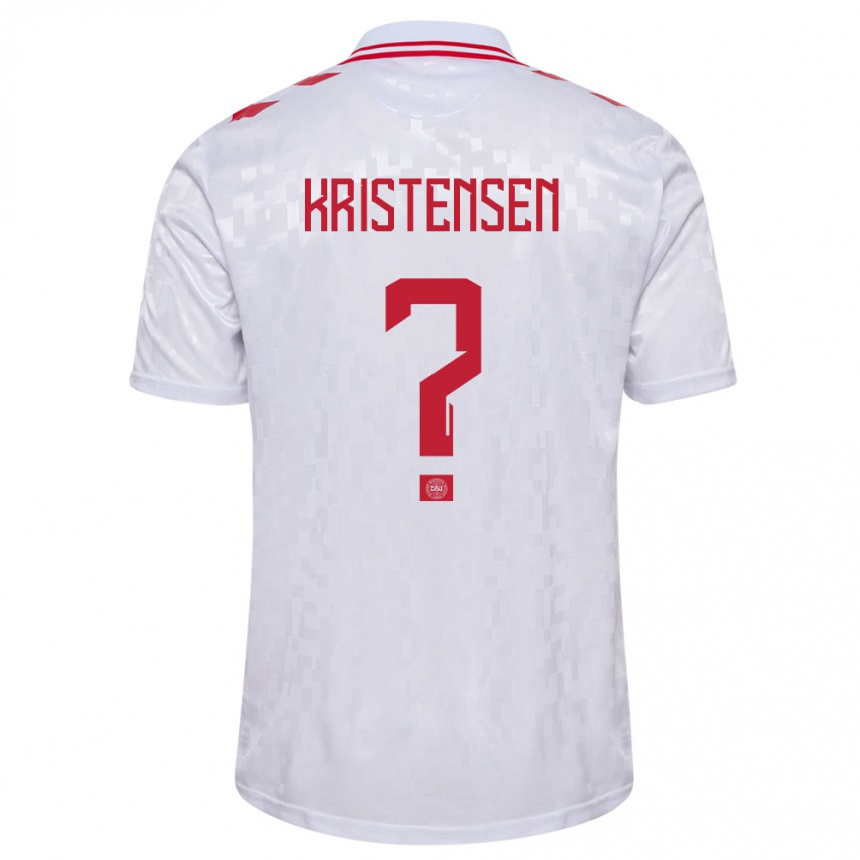 Men Football Denmark Mikkel Kristensen #0 White Away Jersey 24-26 T-Shirt Australia