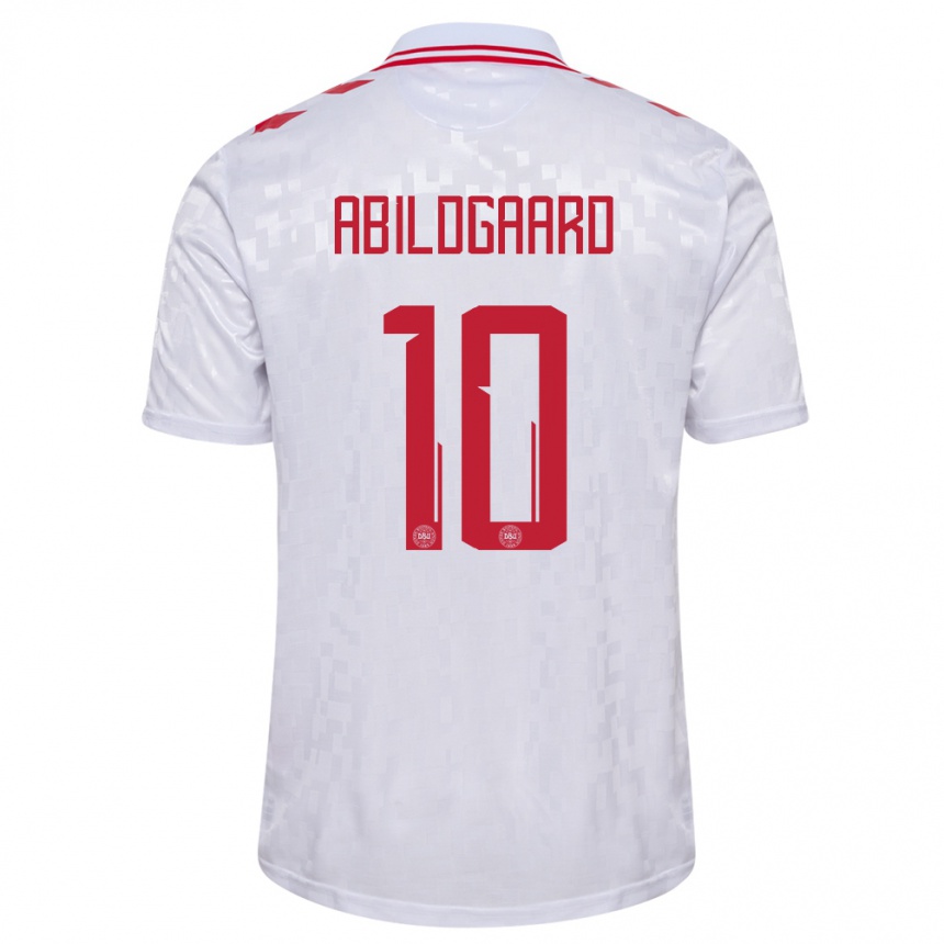 Men Football Denmark Lasse Abildgaard #10 White Away Jersey 24-26 T-Shirt Australia