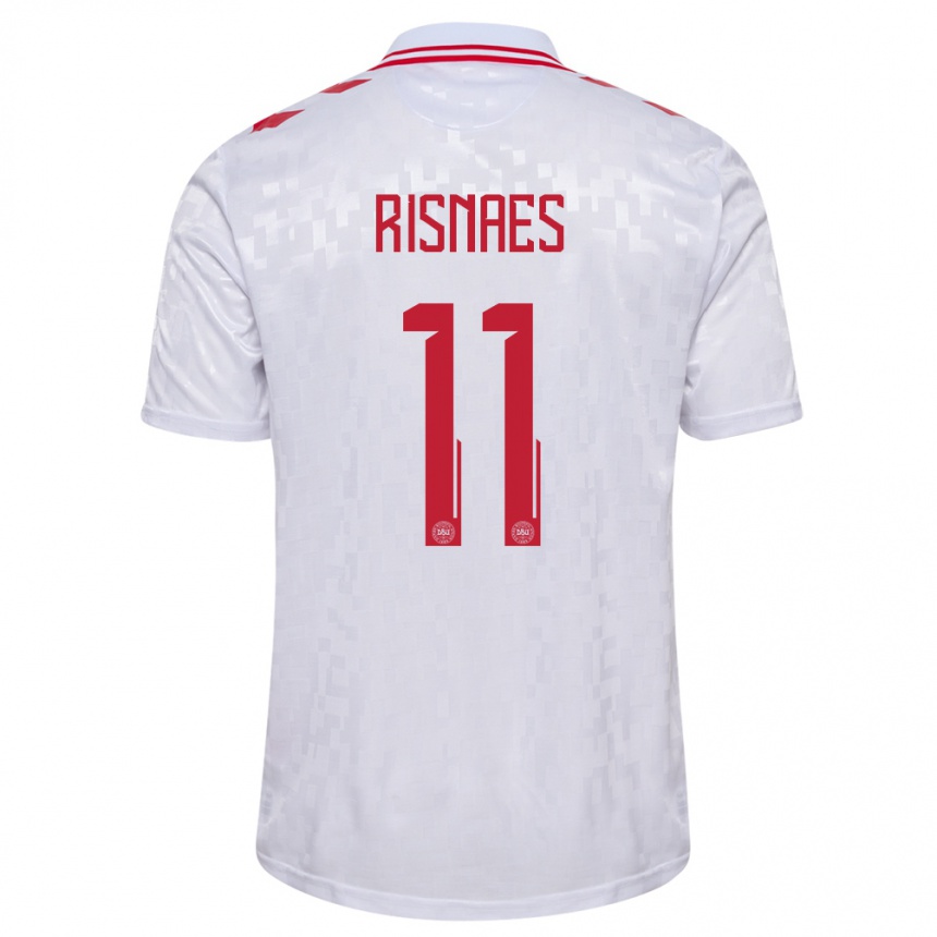 Men Football Denmark Roberto Risnaes #11 White Away Jersey 24-26 T-Shirt Australia