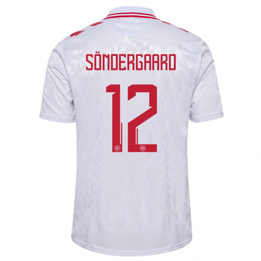 Men Football Denmark Philip Söndergaard #12 White Away Jersey 24-26 T-Shirt Australia