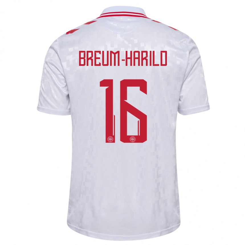 Men Football Denmark Tobias Breum-Harild #16 White Away Jersey 24-26 T-Shirt Australia