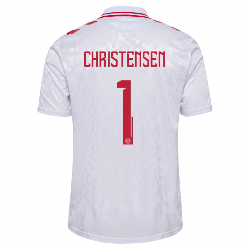 Men Football Denmark Lene Christensen #1 White Away Jersey 24-26 T-Shirt Australia