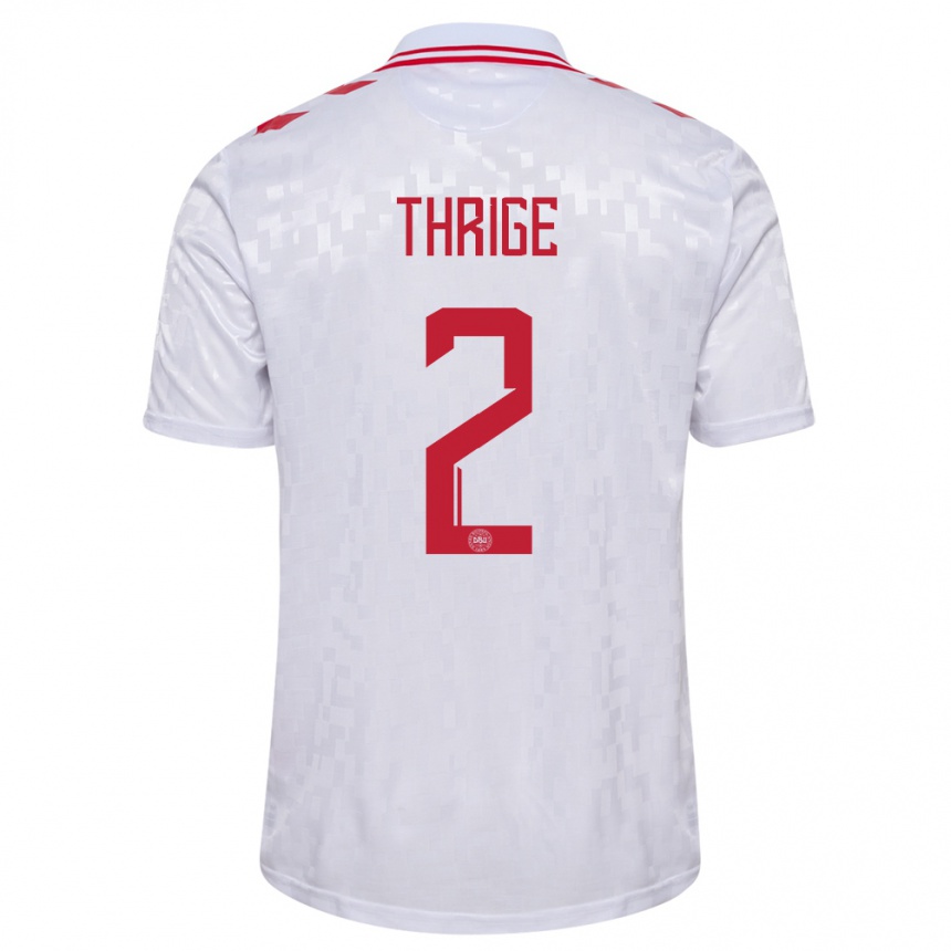 Men Football Denmark Sara Thrige #2 White Away Jersey 24-26 T-Shirt Australia