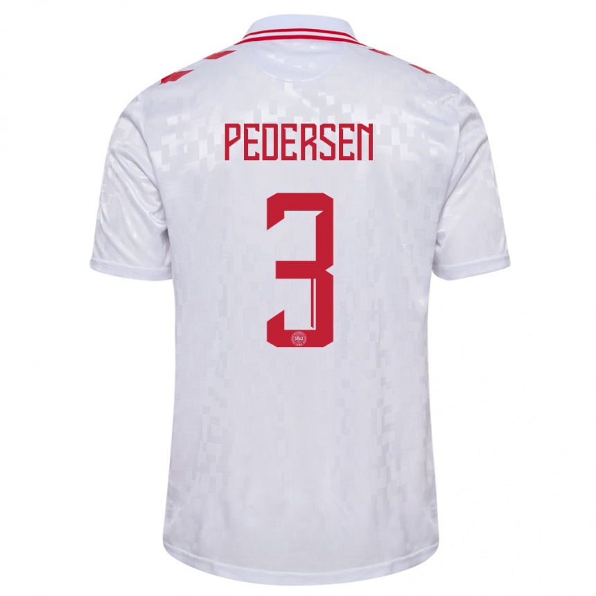 Men Football Denmark Stine Ballisager Pedersen #3 White Away Jersey 24-26 T-Shirt Australia