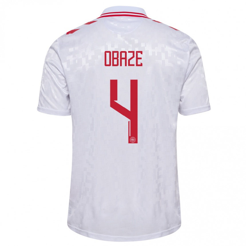 Men Football Denmark Isabella Obaze #4 White Away Jersey 24-26 T-Shirt Australia