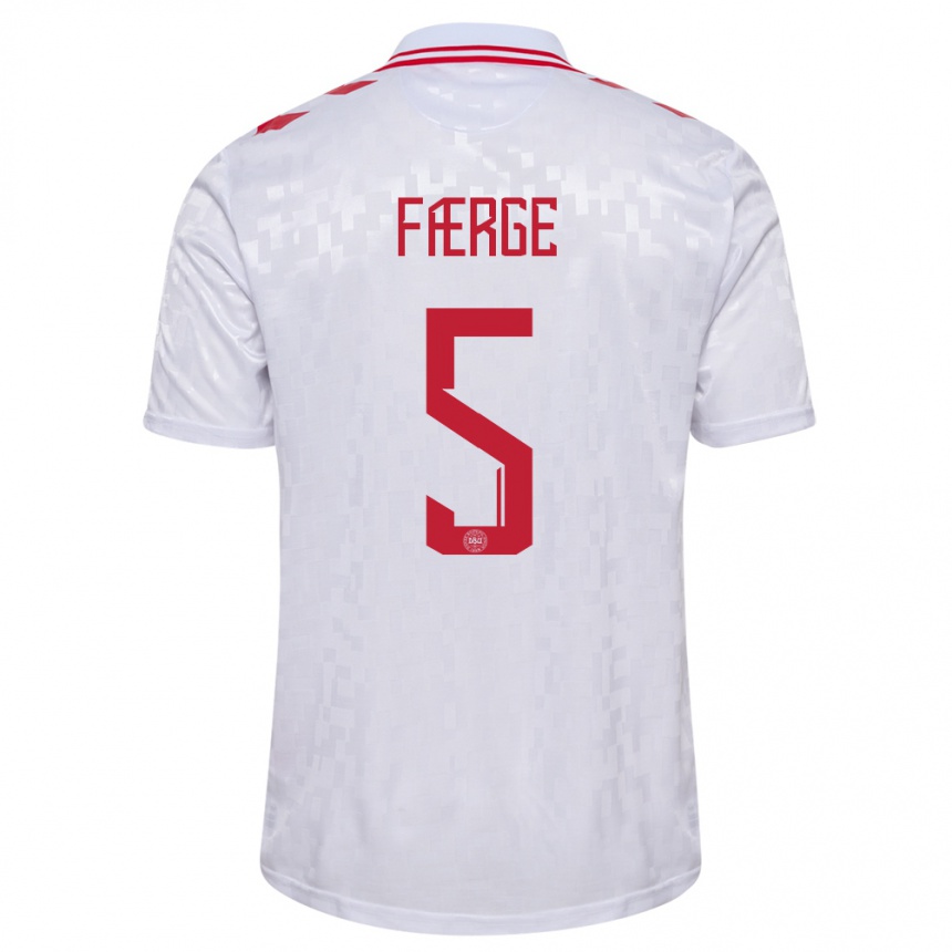 Men Football Denmark Emma Farge #5 White Away Jersey 24-26 T-Shirt Australia