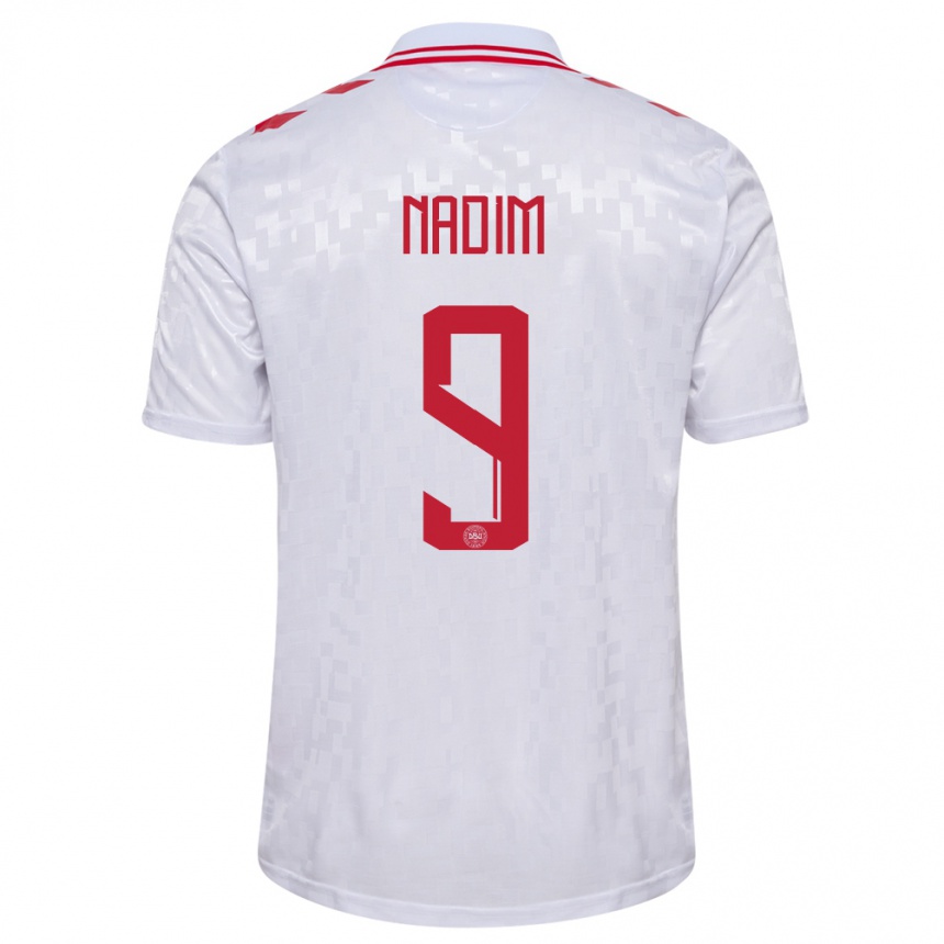 Men Football Denmark Nadia Nadim #9 White Away Jersey 24-26 T-Shirt Australia