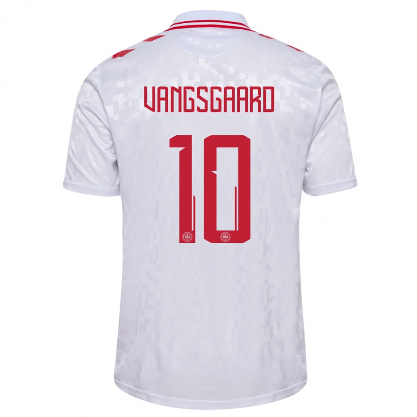 Men Football Denmark Amalie Vangsgaard #10 White Away Jersey 24-26 T-Shirt Australia