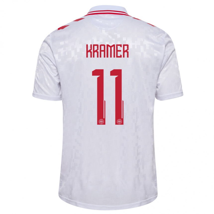 Men Football Denmark Cornelia Kramer #11 White Away Jersey 24-26 T-Shirt Australia