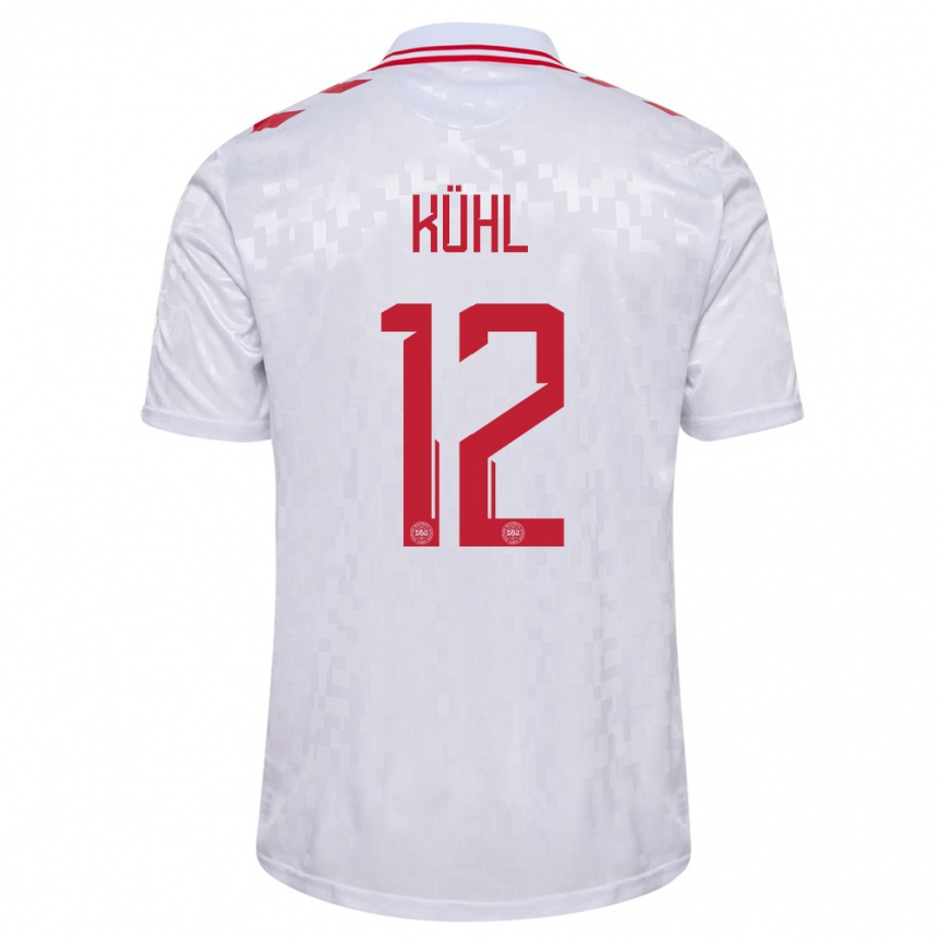 Men Football Denmark Kathrine Kuhl #12 White Away Jersey 24-26 T-Shirt Australia