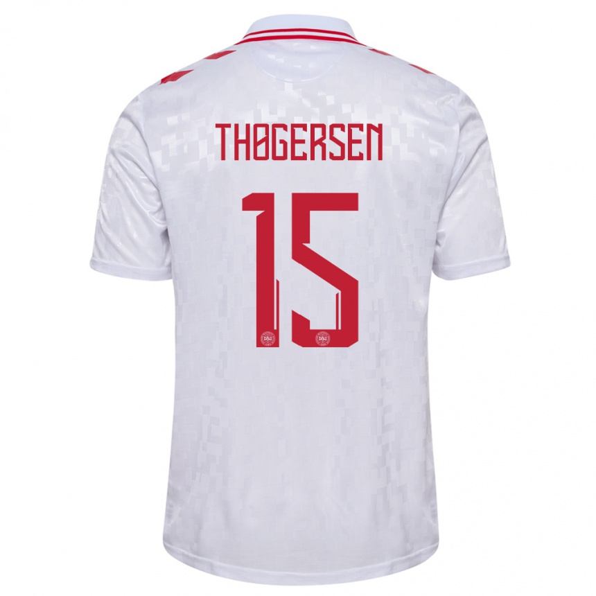 Men Football Denmark Frederikke Thøgersen #15 White Away Jersey 24-26 T-Shirt Australia