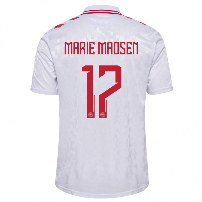 Men Football Denmark Rikke Marie Madsen #17 White Away Jersey 24-26 T-Shirt Australia