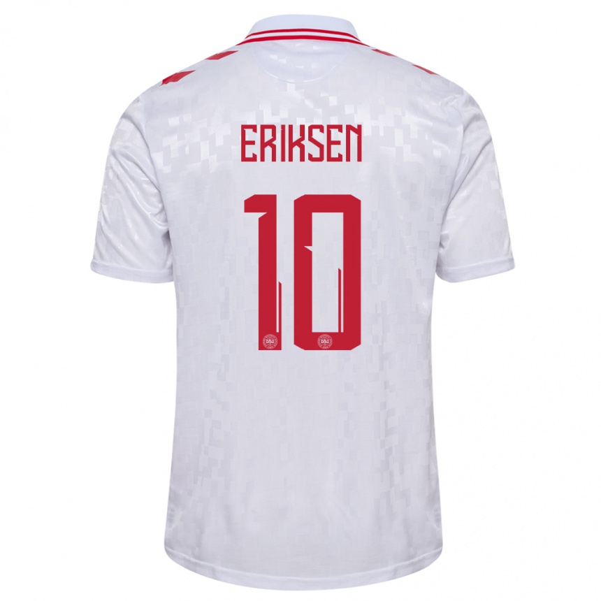 Men Football Denmark Christian Eriksen #10 White Away Jersey 24-26 T-Shirt Australia