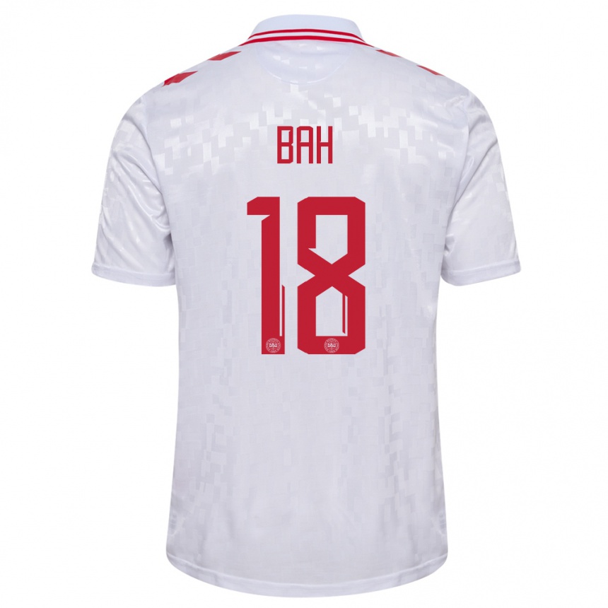 Men Football Denmark Alexander Bah #18 White Away Jersey 24-26 T-Shirt Australia