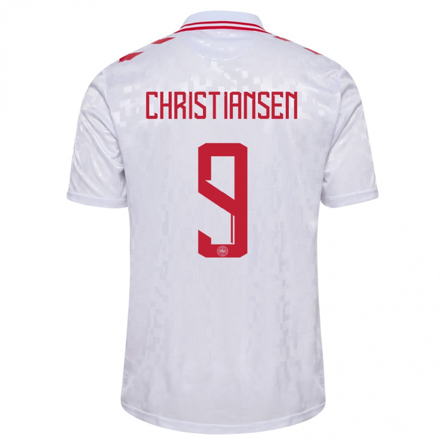 Men Football Denmark Nanna Christiansen #9 White Away Jersey 24-26 T-Shirt Australia