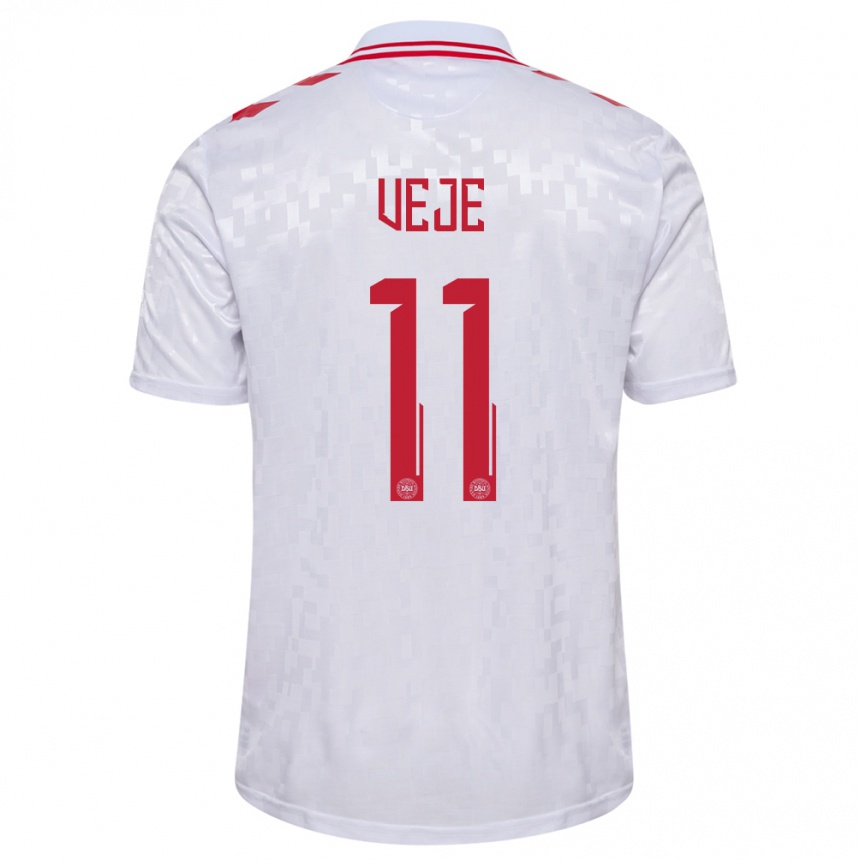 Men Football Denmark Katrine Veje #11 White Away Jersey 24-26 T-Shirt Australia